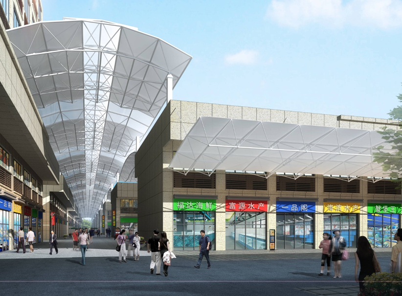 市场顶棚钢结构网架